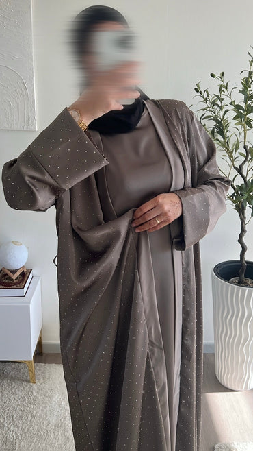 ENSEMBLE KIMONO/SOUS ABAYA STRASS