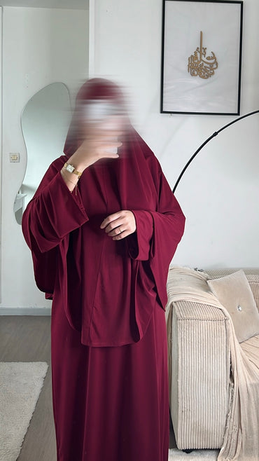 SET ABAYA KHIMAR JERSEY PREMIUM