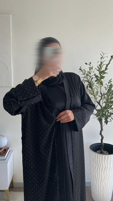 ENSEMBLE KIMONO/SOUS ABAYA STRASS