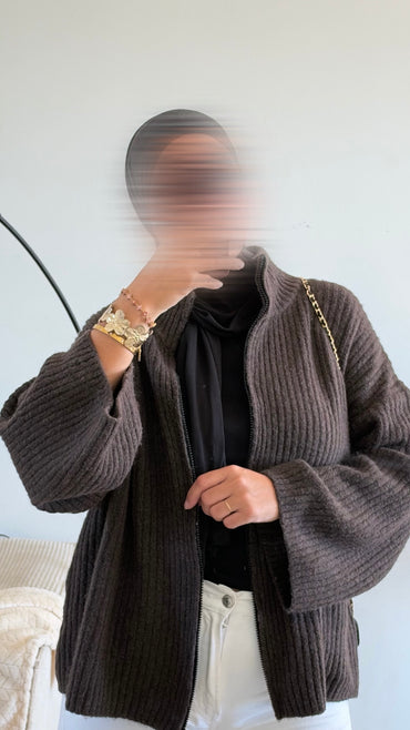 Gilet Dounia marron