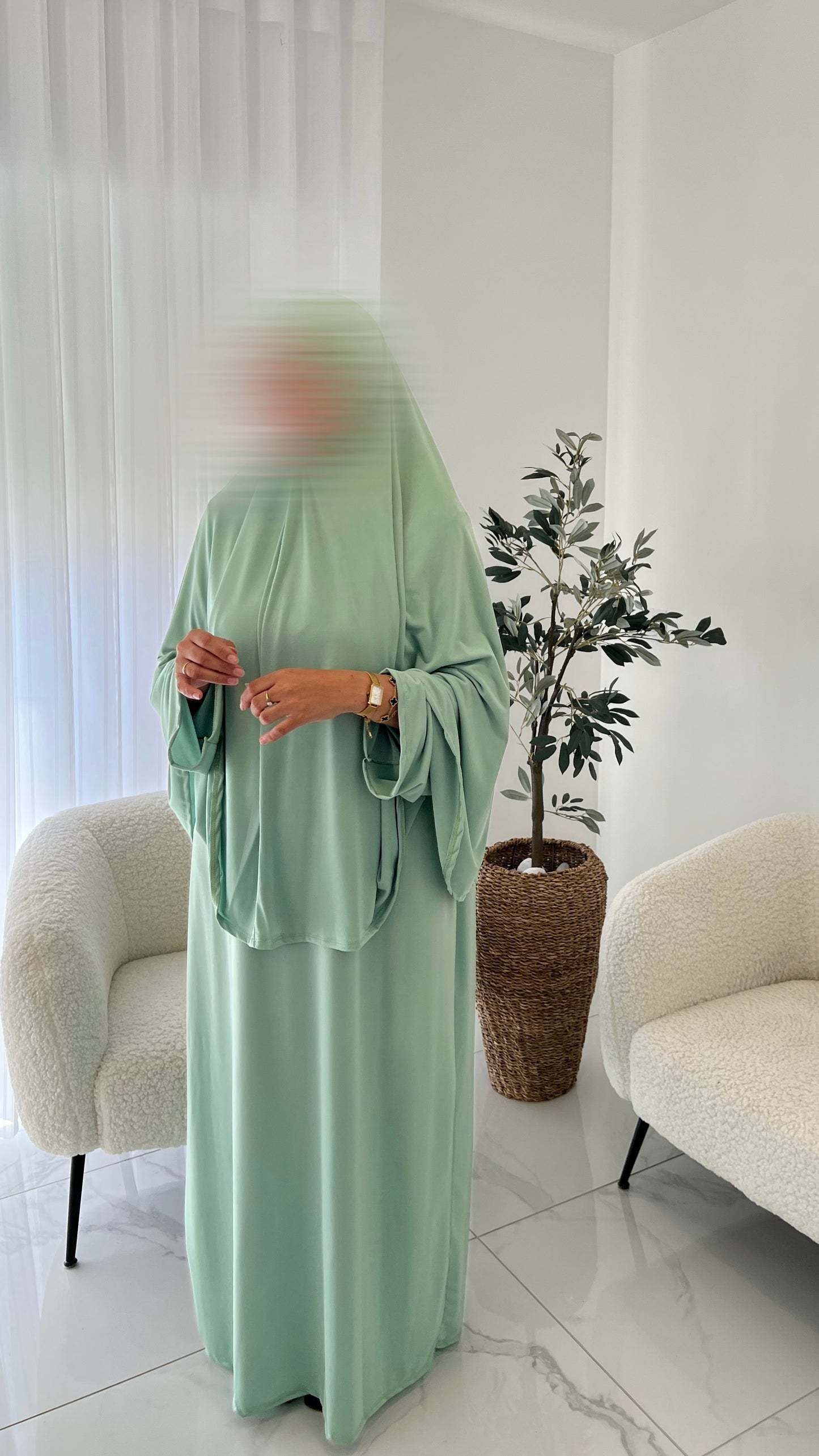 Set ABAYA/KHIMAR en jersey premium