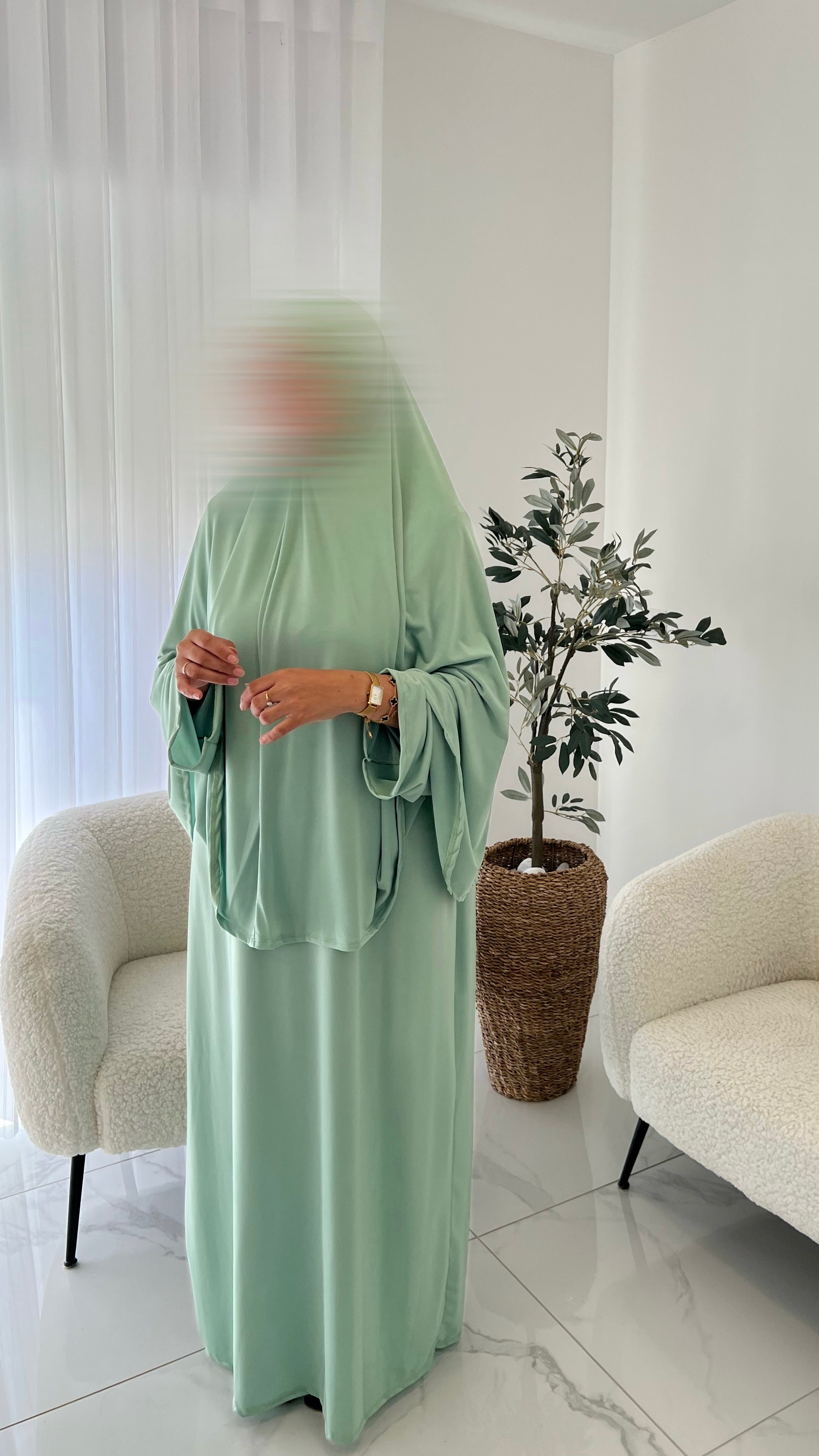 Set ABAYA/KHIMAR en jersey premium