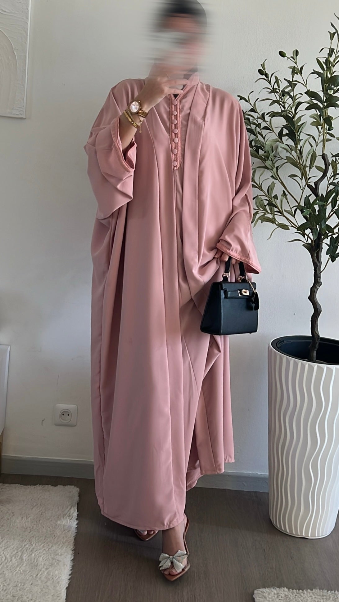 ENSEMBLE KIMONO/SOUS ABAYA PAPILLON