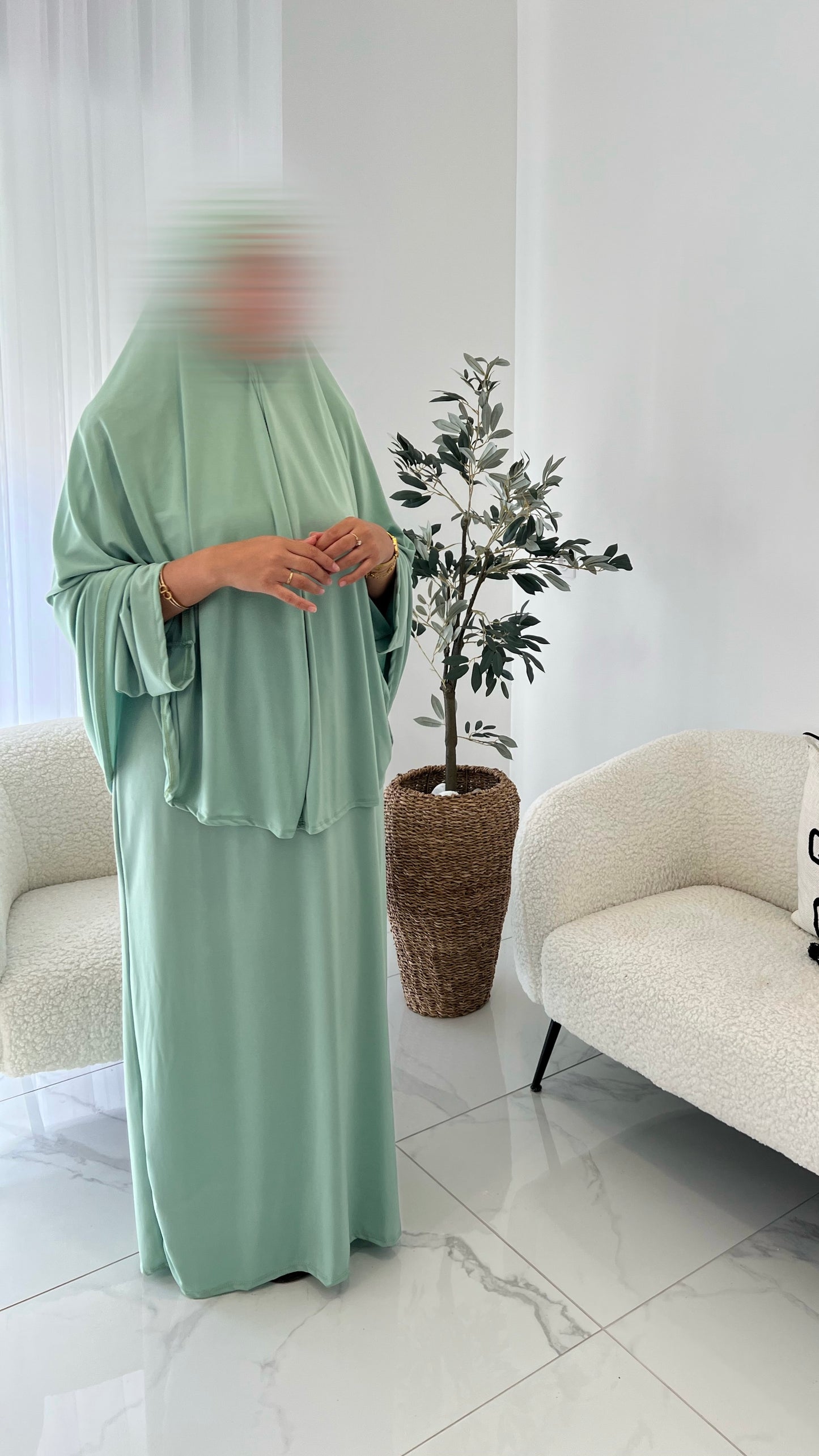 Set ABAYA/KHIMAR en jersey premium