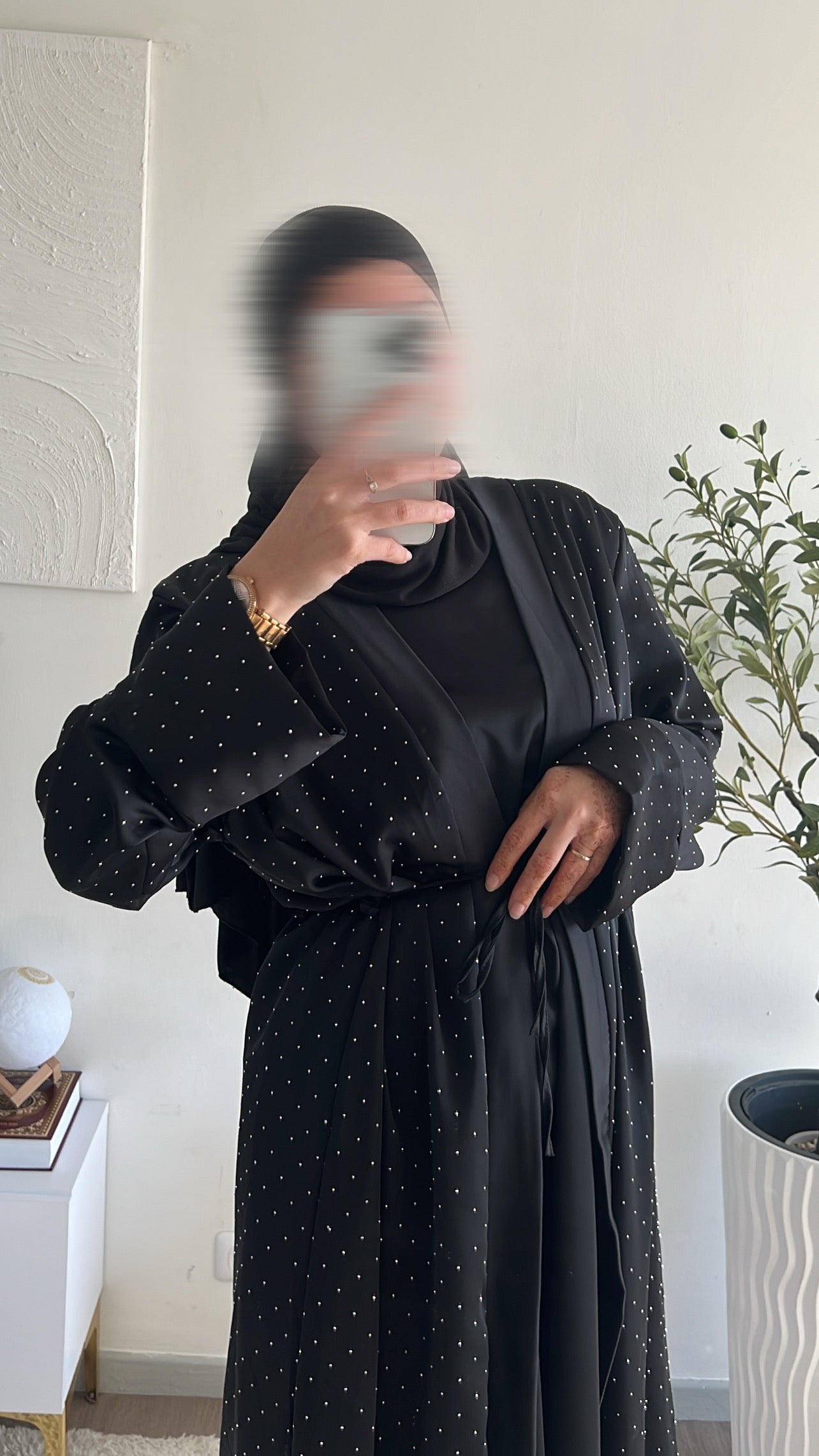 ENSEMBLE KIMONO/SOUS ABAYA STRASS