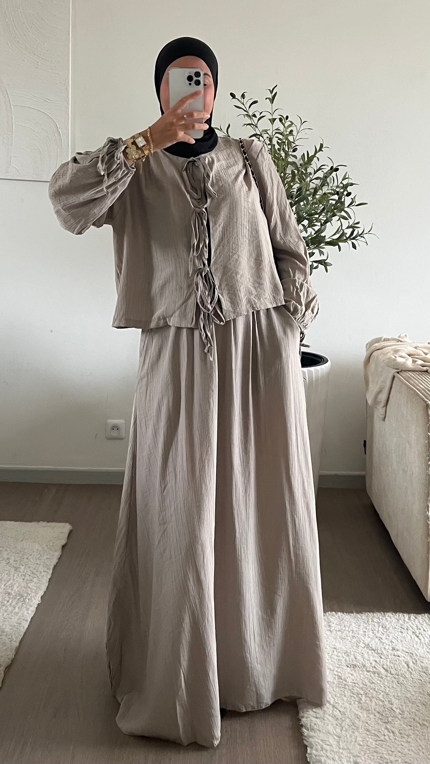 Ensemble Nouha taupe