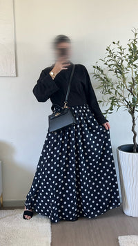 Jupe à pois bleu nuit