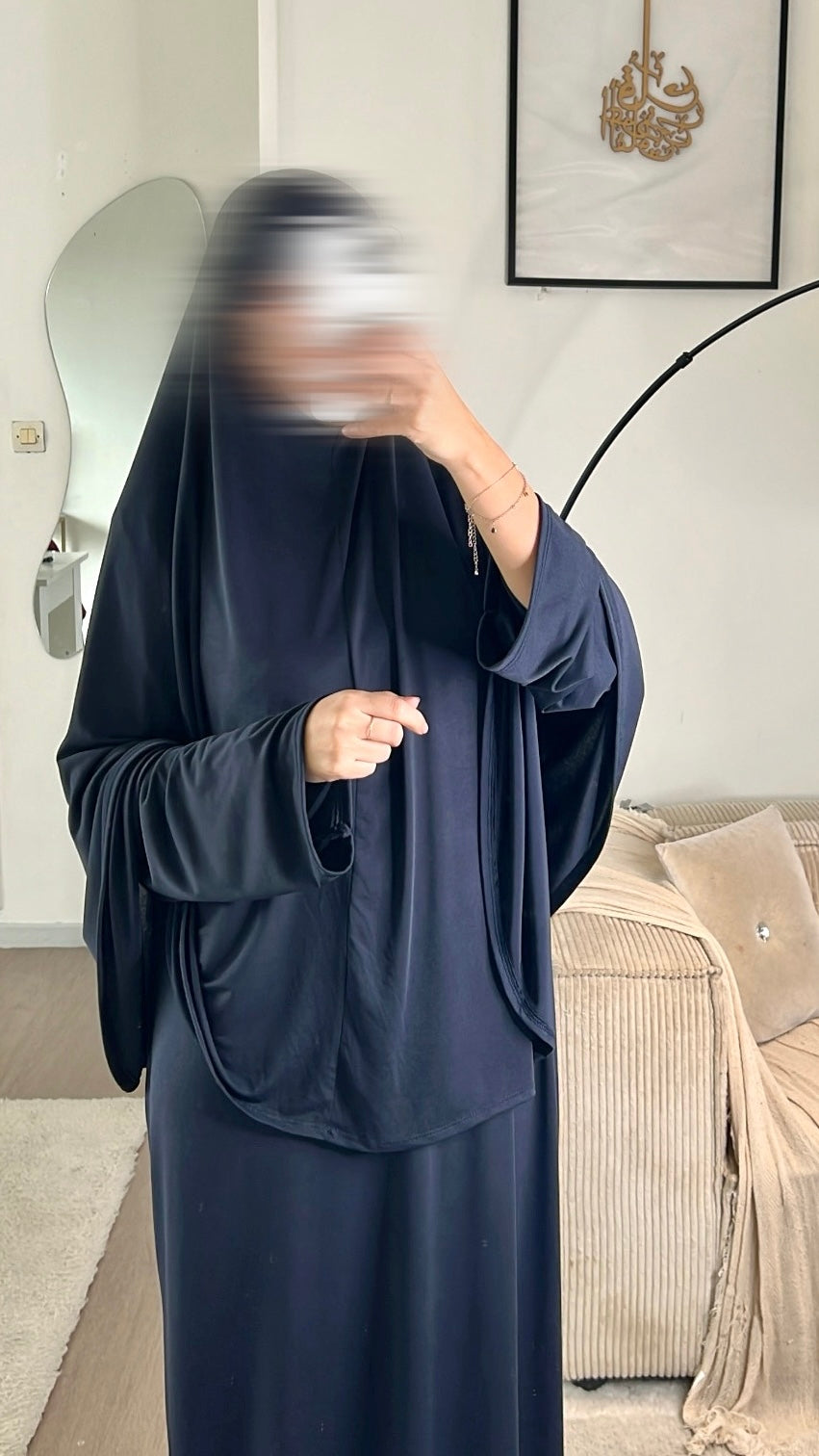 SET ABAYA KHIMAR JERSEY PREMIUM