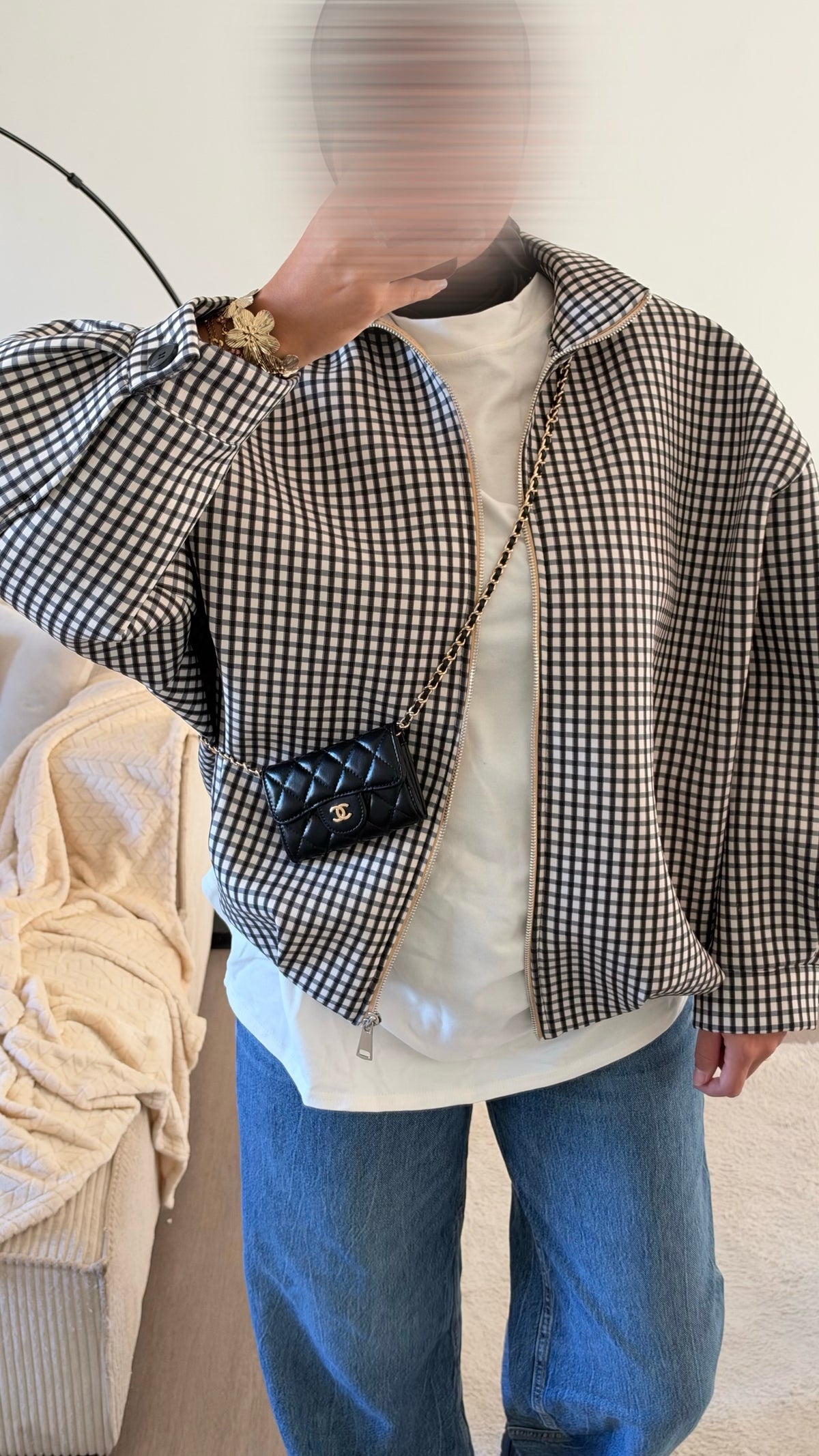 Veste bomber à carreaux